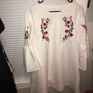 White bell sleeve sun dress!